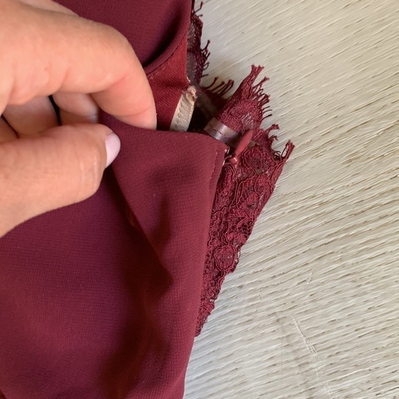 Lulus love spell lace‎ back maxi dress size XL maroon party wedding bridesmaids - Picture 17 of 17
